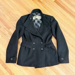 Burberry Black Double-Breasted Pea Coat